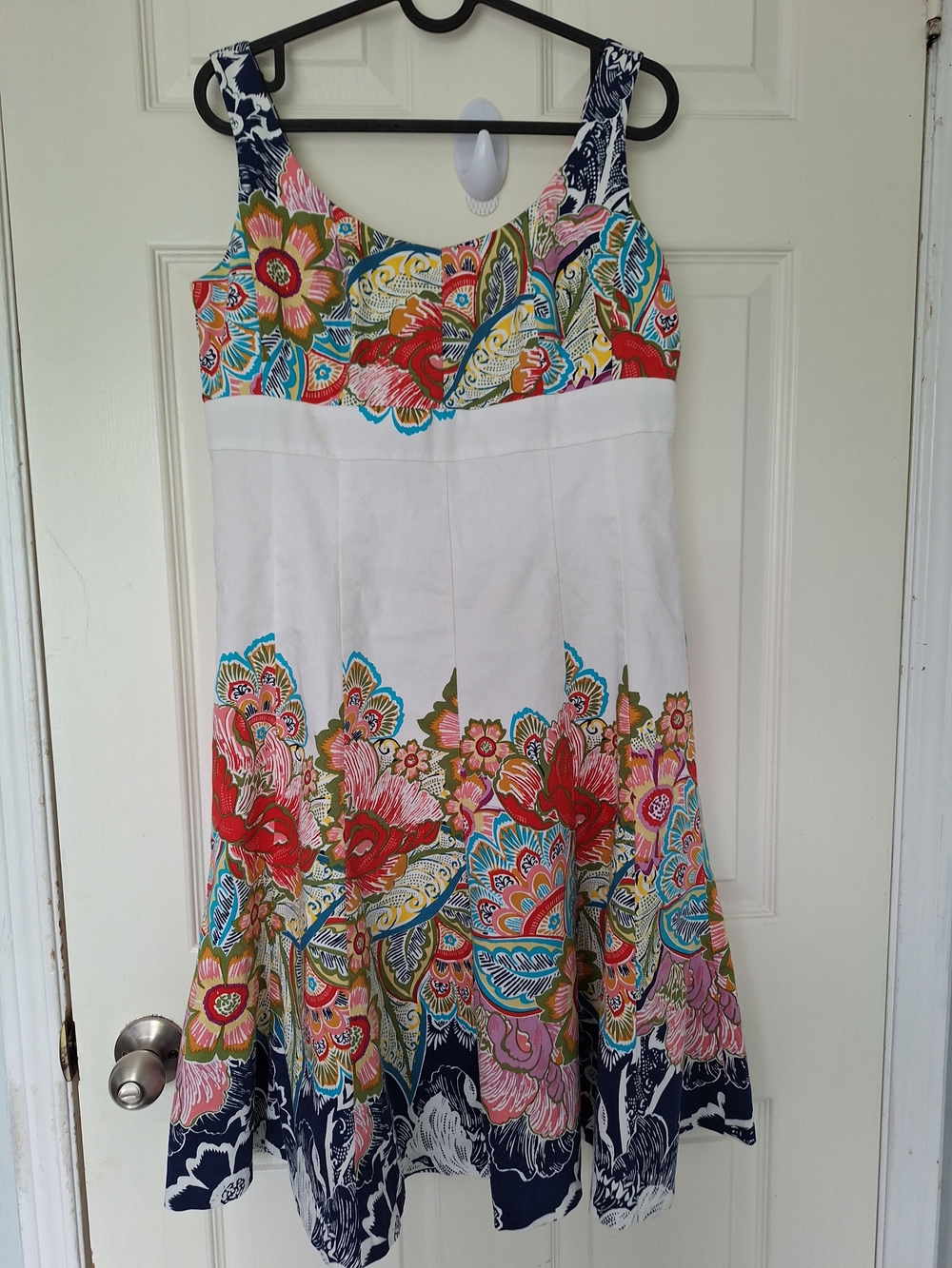 White Floral Sundress with Multicolor Print